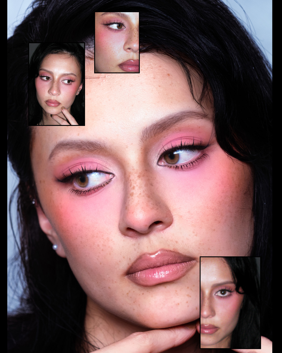 Bold Eye — pink blush editorial collage