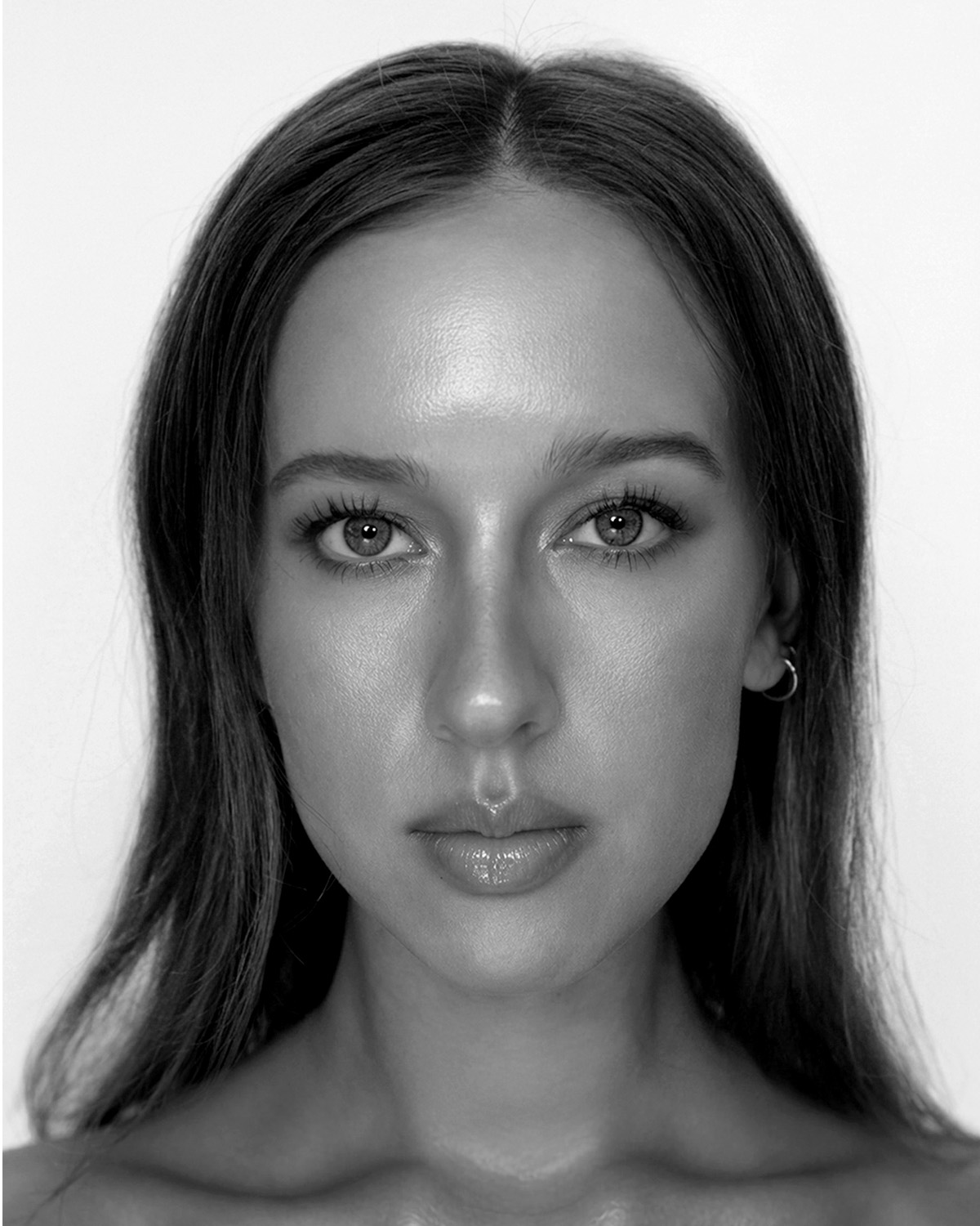Natural Glam — black and white beauty portrait