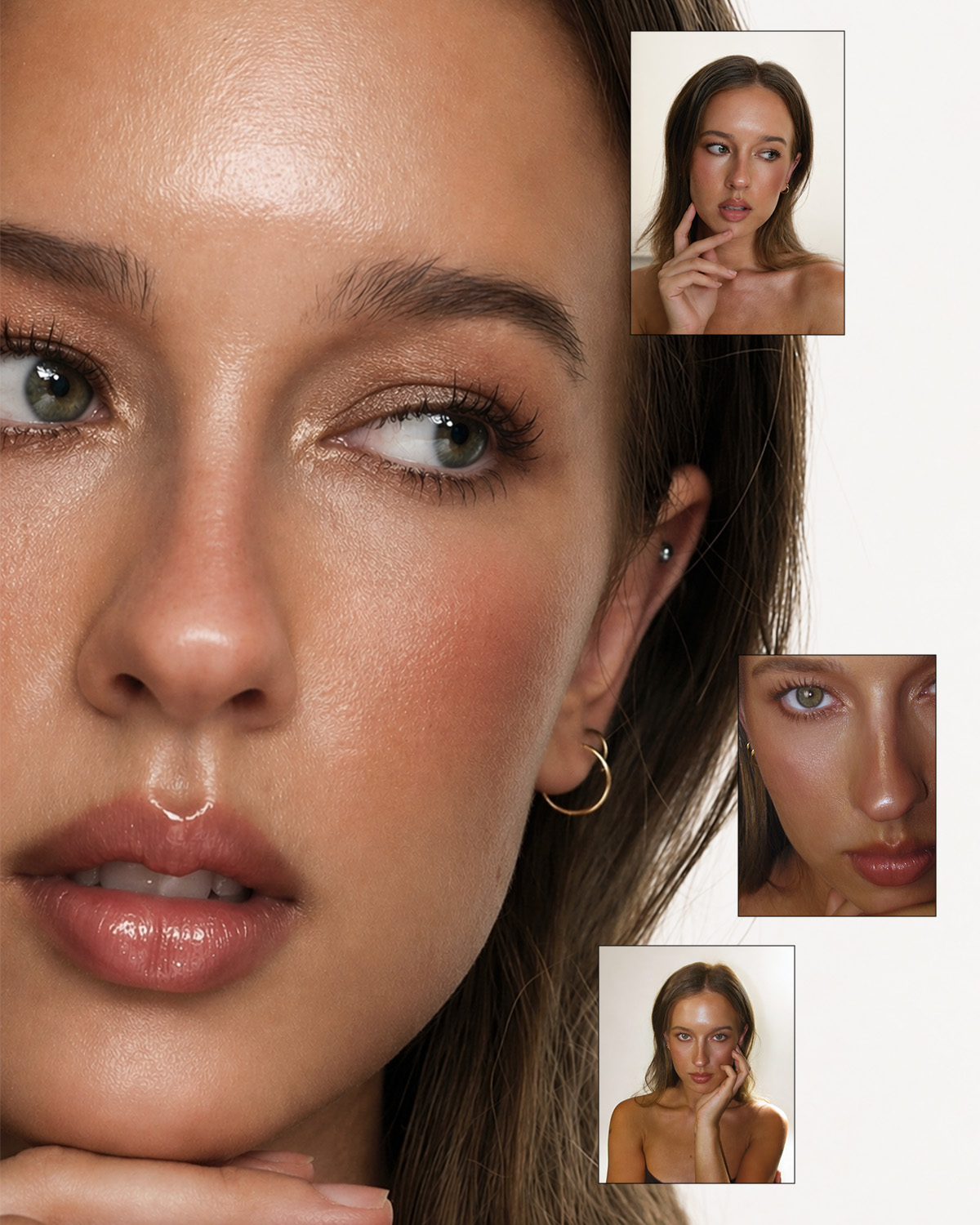 Natural Glam — multi-panel editorial collage